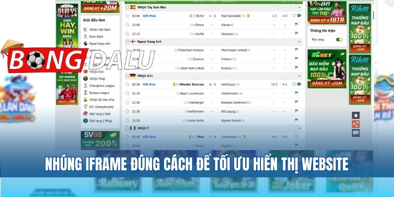 Nhúng iFrame đúng cách để tối ưu hiển thị website
